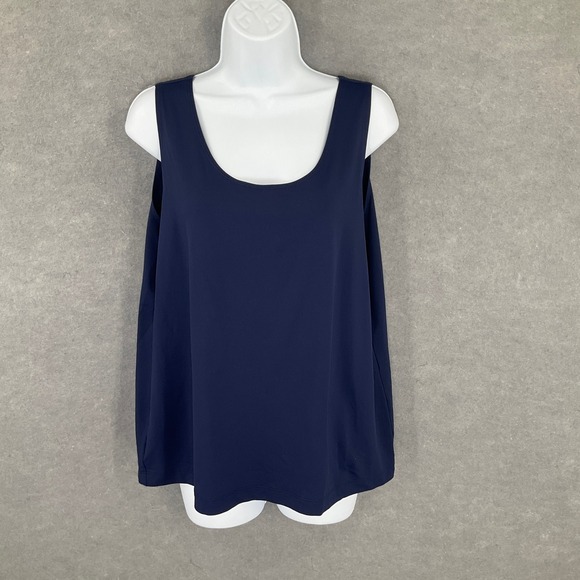 Chicos Navy Blue Tank Top Sleeveless Scoop Neck Capsule Spandex Size 3 (XL) - Picture 1 of 8